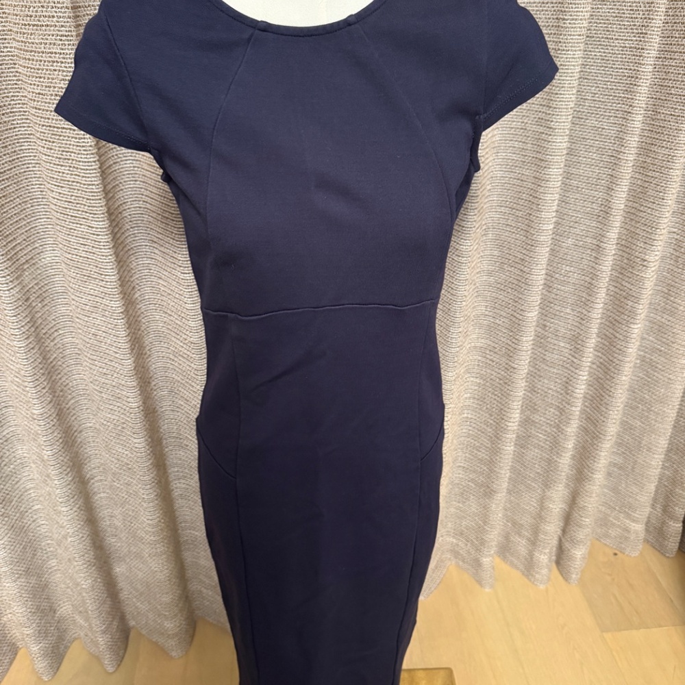 Felicity & Coco Navy Cap Sleeve Stretch Sheath Dress | S - Picture 2 of 4